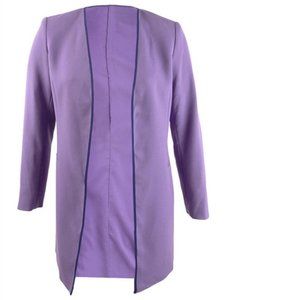 NWT Women's Tahari ASL Open-Front Topper Jacket Dusty Violet Size 2